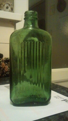 vintage green glass Poison bottle